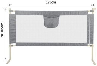 JEOBEST Bettschutzgitter Bettgitter, Kinderbettgitter für Kinder Babybettgitter, (3 St) 180 cm, Rausfallschutz Bettgitter, Höhenverstellbar