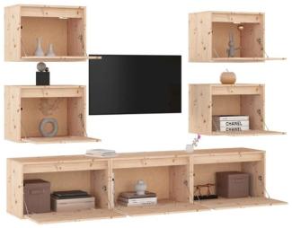 vidaXL TV-Schränke 7 Stk. Massivholz Kiefer 3100224