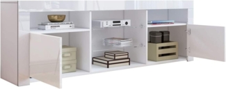 BESTWANTED TV-Schrank 4 Schubladen und optionaler LED-Beleuchtung mit Hochglanzoberfläche (1-St) 60 x 95 x 31 cm