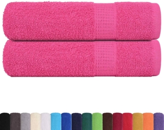 vidaXL Duschtücher 2 Stk. Rosa 70x140 cm 360 g/m² 100% Baumwolle 137049