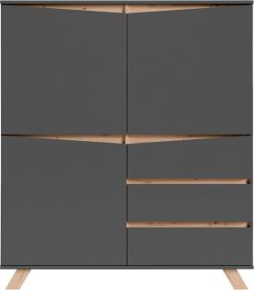 INOSIGN Highboard Valentin, 3 Schubkästen und 3 Türen, Breite 120cm in modernem Scandi - Design