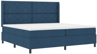 vidaXL Boxspringbett mit Matratze mit Kopfteil Blau 200 x 200 cm Stoff 3341734