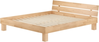 Erst-Holz Großfamilienbett Überlänge 200x220 Doppelbett massive geölte Buche V-60. 86-20-220 inkl. Rollrost