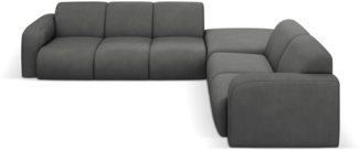 Micadoni Boucle Ecksofa Molino 6-Sitzer Rechts Strukturierter Stoff Dunkelgrau