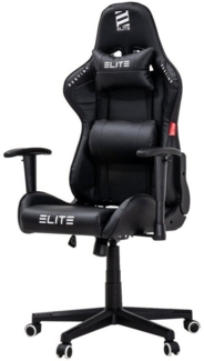 ELITE Gaming Gaming-Stuhl Ergonomischer Bürostuhl Destiny inkl. Rücken- & Nackenkissen (Drehstuhl mit 2D-Armstützen, verriegelbare Wippmechanik, mechanische Härtegradeinstellung, verstellbare Sitzhöhe, 90° klappbare Rückenlehne, Sicherheits-Doppelrolle...