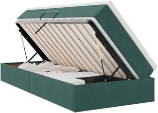 vidaXL Aufbewahrungsbett mit Matratze Dunkelgrün 90 x 190 cm Samt 3370272