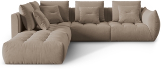 Micadoni Ecksofa Bloom 4-Sitzer Samt Hellbraun Links