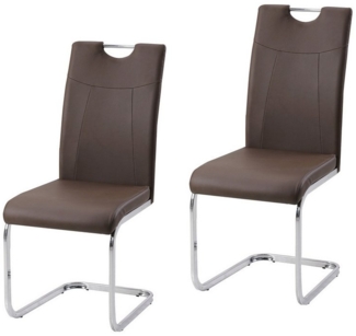HTI-Living Esszimmerstuhl Esszimmerstuhl Braun Kunstleder Kelly C (Set, 2 St), Freischwinger Schwingstuhl