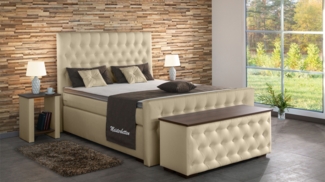 Meisterbetten Boxspringbett Tela 120x220 in KL-Granit, Matratzenbezug Nano, Ergoflex-Topper
