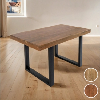 SAM® Esstisch Pearl, Akazienholz, gerade Kante, Metallgestell U-Form, bis 3m