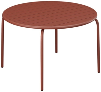 Vente-unique - Gartentisch rund - D. 130 cm - Metall - Terracotta - MIRMANDE von MYLIA