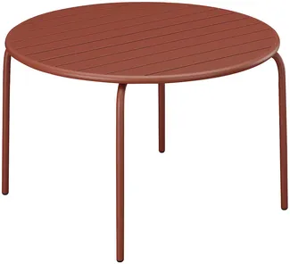 Vente-unique - MIRMANDE Gartenessgruppe Metall Rot - B 130 cm x H 74 cm x L 130 cm