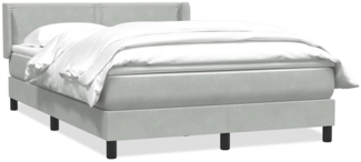vidaXL Boxspringbett mit Matratze Hellgrau 140x210 cm Samt 3318027