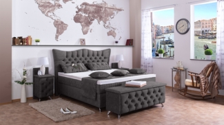 Meisterbetten Boxspringbett Rixi 240x220 in DS-Dunkel Grau, Matratzenbezug Optiflex, Ergoflex-Topper