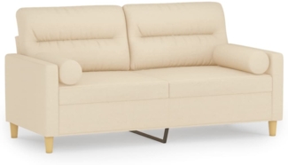 vidaXL 2-Sitzer-Sofa mit Zierkissen Creme 140 cm Stoff 3200823