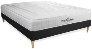 Matratze Nottingham 135x200 cm + Bettgestell mit Lattenrost, H4, Memory-Schaum, Höhe: 20 cm, Schwarz