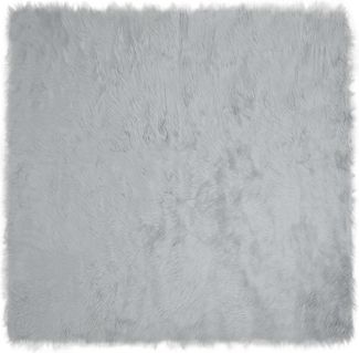 vidaXL Kunstschaffell Teppich Tafalla Grau 200 x 200 cm Polyester 42021533