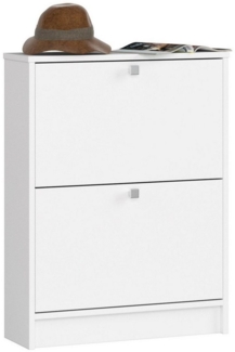 Home Collective Schuhschrank mit 2 Flügeltüren, Elegant, Flur, Schlafzimmer, Schuhregal Schuh Schrank 80x60x20cm (HxBxT), in weiß