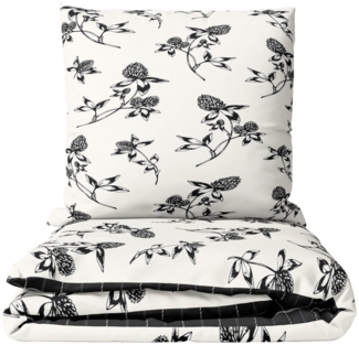 Leonado Vicenti Bettwäsche 135x200 cm, 155x220 cm, Renforcé, 2 teilig, Blumenmuster mit Wendeseite in Weiß, Schwarz und Grau