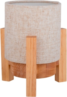 näve LED Tischleuchte Madita, Ein-/Ausschalter, LED wechselbar, Warmweiß, Akkubetrieb, inkl. USB-C-Kabel, Holzgestell, Textilschirm, dimmbar