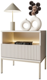 Lookway Nachttisch ECLIPSE S54 Kaschmir mit LED-Beleuchtung (1x Nachttisch), Breite: 54 cm
