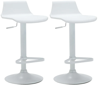 Vente-unique - Barhocker 2er-Set höhenverstellbar - Polypropylen - Weiß - CALAS