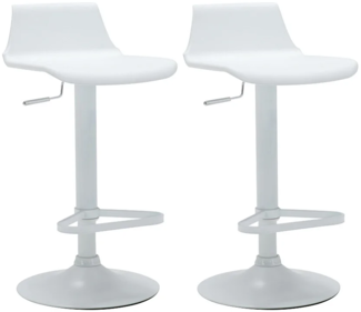 Vente-unique - Barhocker 2er-Set höhenverstellbar - Polypropylen - Weiß - CALAS