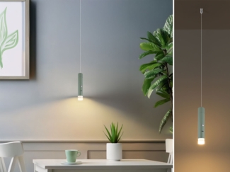 Akku Pendelleuchte PELO Grün, dimmbar, abnehmbarer Leuchtenkopf Ø 3,8cm