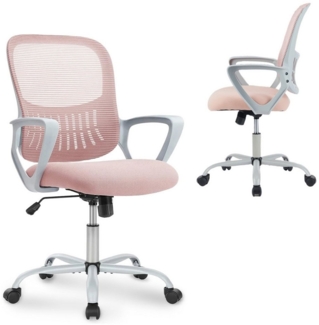 Refined Living Kinderstuhl Bürostuhl Ergonomie Bequeme Armlehnen 360° leise Rollen Drehstuhl (Netzstruktur auf der Rückseite, Höhenverstellung Office Chair, 1 St), für Zuhause, Schlafzimmer, Arbeitszimmer, Studenten, Büro, Kinderzimmer