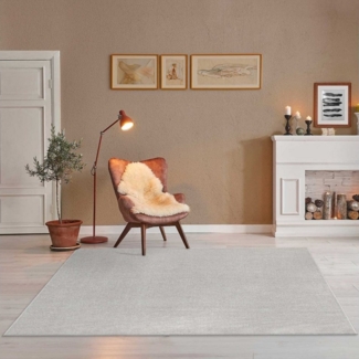 TaraCarpet Teppich TaraCarpet Kurzflorteppich Zoe, rechteckig, Höhe: 11 mm, Flachflor Teppich m. Grau Wohnzimmer Schlafzimmer Kinderzimmer 160x220