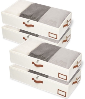 Coonoor Aufbewahrungsbox 90-Liter-Unterbett-Aufbewahrungstasche, faltbare Aufbewahrungsbox (4 St), Kleideraufbewahrungstasche, große Haushalts-Aufbewahrungsbox