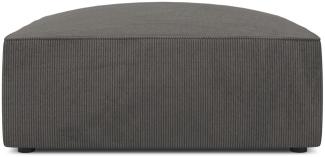 Micadoni Pouf Hocker Ruby | Bezug Dark Grey | Beinfarbe Black Plastic