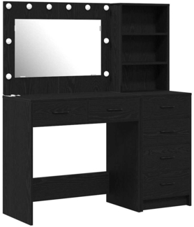 vidaXL Schminktisch mit Regal Schwarz 78,5 x 41 x 135 cm Holzwerkstoff 3334192