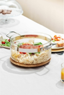 M&Co Kochtopf Belissam mit Deckel, 20 cm / 2.5 L, Borosilikatglas