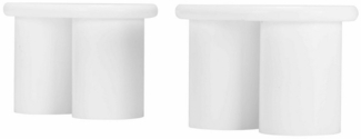 BlingBin Hocker Unregelmäßige Bank, Kleine Hocker (2er Set, 2 St, H24.5*B42*T22.5cm, Belastbarkeit: 100kg), Unregelmäßiger Couchtisch Bank, Weiß