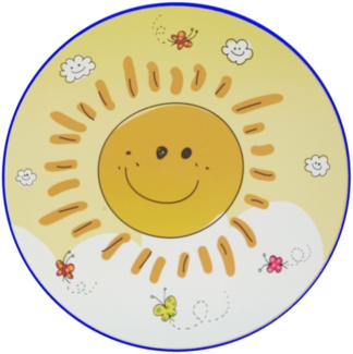 LED Kinderzimmer Wandlampe SUNNY Gelb, Sonnenmotiv, Ø 25cm