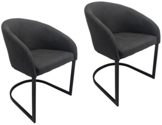 HTI-Living Esszimmerstuhl Esszimmerstuhl 2er Set Vemal Schwarz (Set, 2 St), Schwingstuhl Küchenstuhl