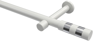 Gardinenstangen-Set Prestige Mavell 100 cm, 1-läufig (ohne Ringe), 20 mm Ø Weiß