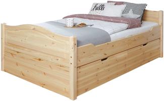 Ticaa Einzelbett 'Leni' 120x200 Kiefer massiv - mit 2er Schubkästen - natur