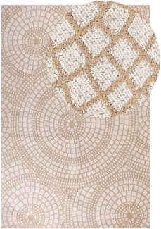 Teppich Jute beige weiß 200 x 300 cm geometrisches Muster Kurzflor ARIBA
