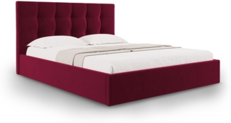 Micadoni Bett Phaedra Samt Dunkelrot 140x200