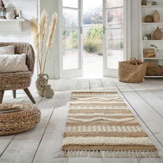 FLAIR RUGS Läufer Medina, rechteckig, Höhe: 12 mm, Boho-Look, aus Naturfasern wie Wolle & Jute, Teppichläufer