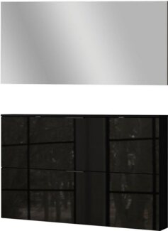 GERMANIA Garderoben-Set Valega, (2-St), inkl. Schuhschrank mit Glasfronten und Spiegel