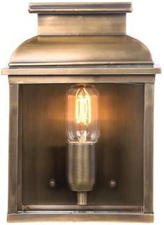 Außenleuchte, Wandlampe, Messing Glas, 1 Flammig, H 28 cm
