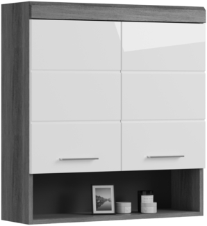 Hängeschrank Stirling / Scout , Holzwerkstoff , Grau, Weiß , 74 x 79 x 24 cm