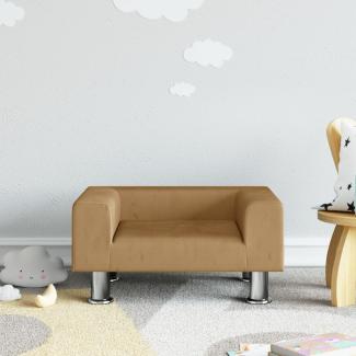 vidaXL Kindersofa Braun 50x40x26,5 cm Samt 3196341