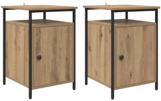 vidaXL Nachttisch 2 pcs Artisan-Eiche 40 x 42 x 60cm Holzwerkstoff 881809
