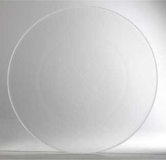 12x Platzteller Inca, Transparent, 31cm, aus Glas, für Speisen, als Servierplatte, zur Dekoration von Essen, Geschirr für Küche und Tisch, Untersetzer