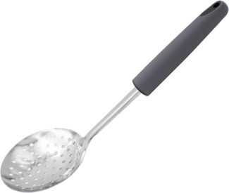 mucHome Schaumlöffel aus Edelstahl 33cm Schaumkelle Siebkelle mit gummierten Griff