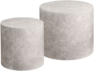 Satztisch >Prague< (2-tlg.) in Marmor, MDF, Marmor-Dekor - 40x48cm (HxD)